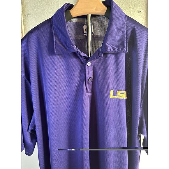 LSU Tigers Mens Polo Shirt X-Large Purple Louisiana State University Russell - Picture 2 of 13